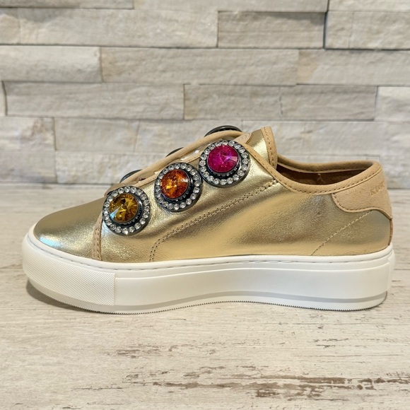 Kurt Geiger Laney Gold Octavia Jewel Studded Embellished Platform Sneakers 36.5 - Picture 9 of 13